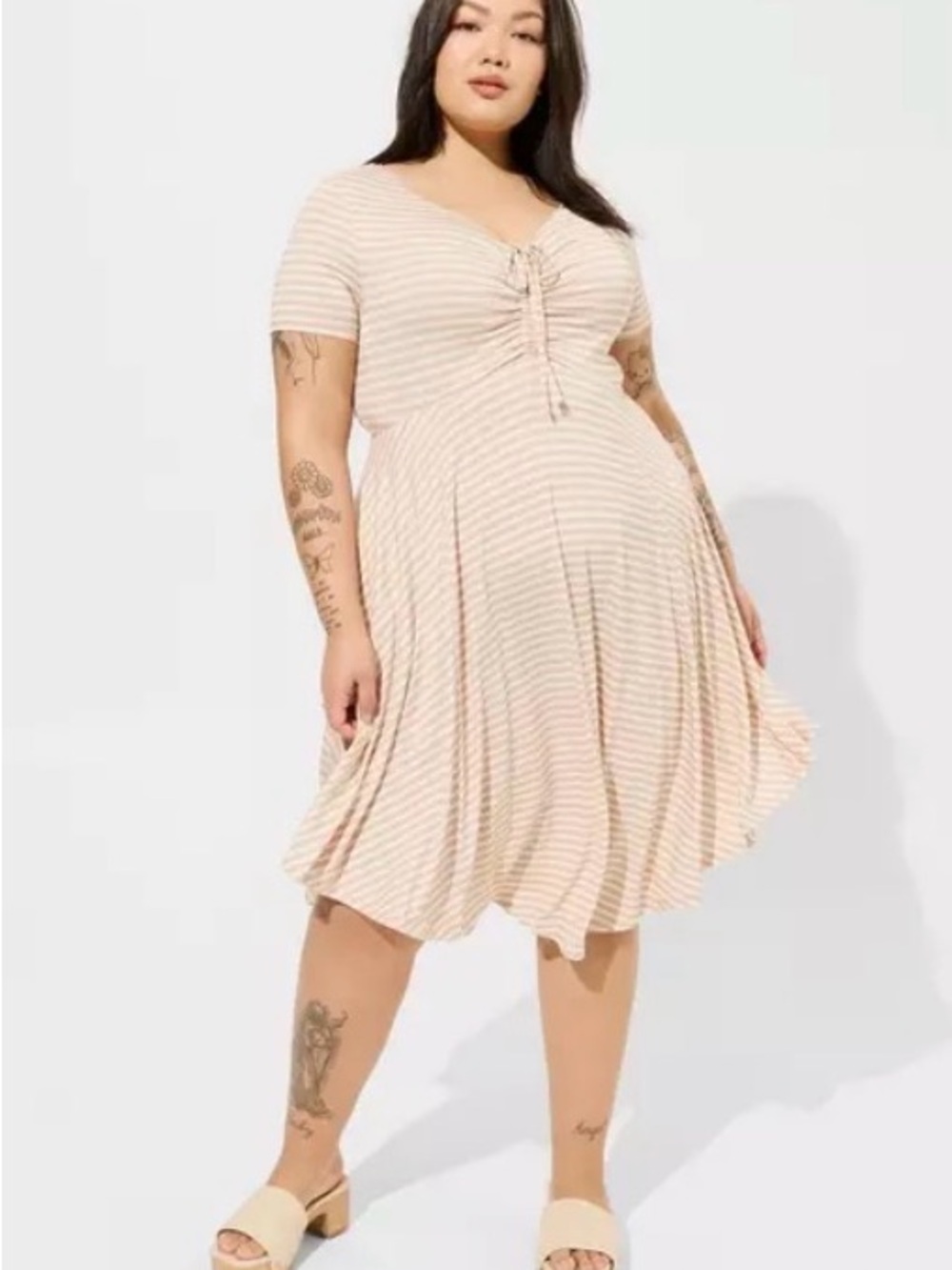 NWT Torrid Midi Super Soft Shirred Front Dress
